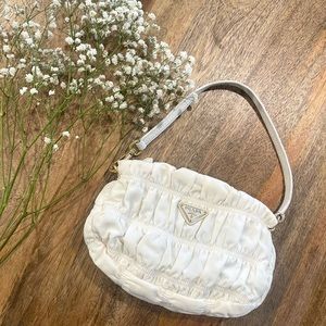 Prada Nylon Runched Mini Pochette